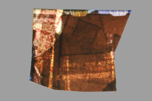 Deborah S. Phillips, o.T., 2013 Unikate Zerschnitte eines Abzugs einer Diacollage (jeweils 1 von ca. 19 Stück) Formate unregelmäßig zwischen DIN A 6 und DIN A 4