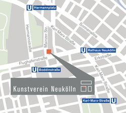 Lageplan Kunstverein Neukölln in der Mainzer Str. 42, Grafik: Heido Hildebrandt