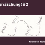 Postkarte zur Ausstellung "Überraschung! #2: Pizza? Reis? Suppe? Trinität"