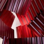Claudia von Funcke, "Dark red", 2019, Trapezblech, Licht, 357 x 256 x 320 cm, Foto: © Claudia von Funcke