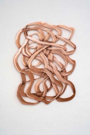 Sebastian Gumpinger, "LINE 208", 2019, Acryl auf Kupfer (1mm), 89,5 x 69 cm, Foto: © Rasmus Bell